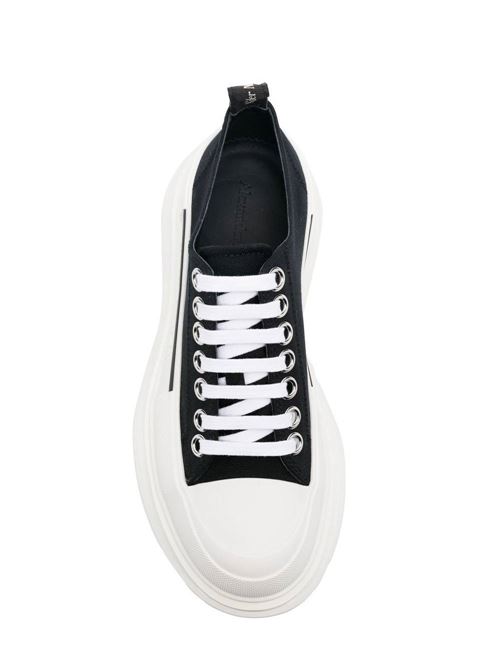 black/white calf leather canvas logo-print ALEXANDER MCQUEEN | 697072W4MV21070